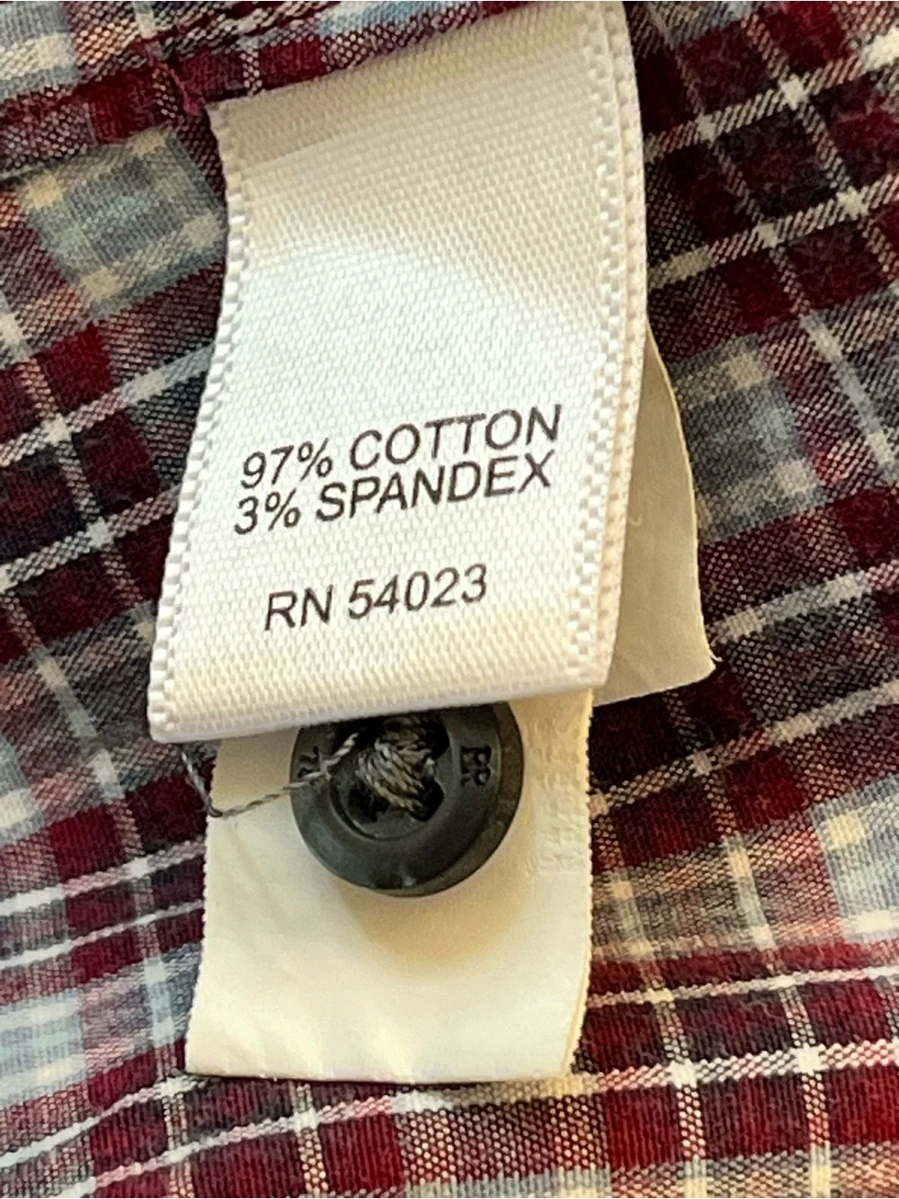 Banana Republic Men's Burgundy and White Plaid Button-Down Shirt